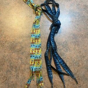 SpongeBob and Blue Flame Patterned Shoelaces